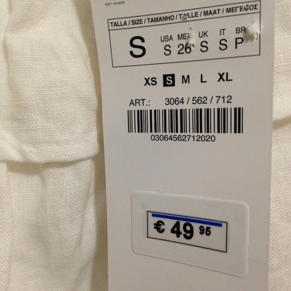 ZARA BASICS boho white flowy linen top blouse - Picture 3 of 6